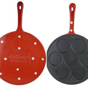 Cottage Collection, Enamel Coated Cast Iron Polka Dot Mini Pancake, NEW